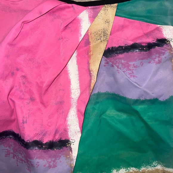 Walter Color Block Ruched Asymmetrical Wrap Mini Skirt Womens Size 4 - Picture 3 of 9